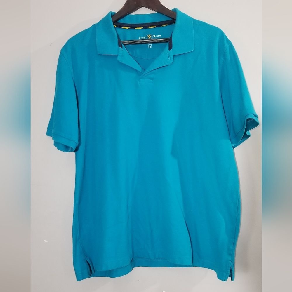 Club Room size large blue collar short sleeve polo shirt